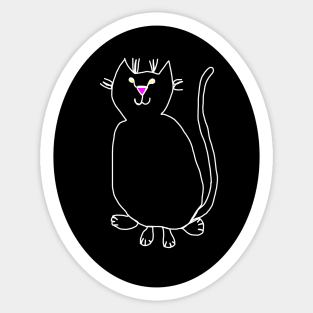 Cat Hiding in Oval Sticker